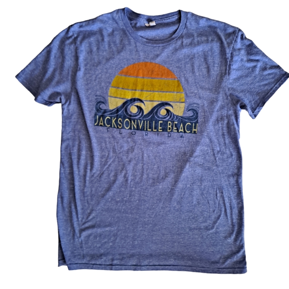 Jacksonville Florida blue sunset short sleeve crew neck t shirt